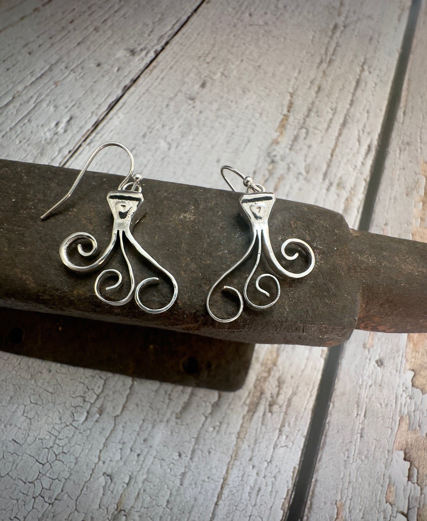Curly Nail Dangle Earrings