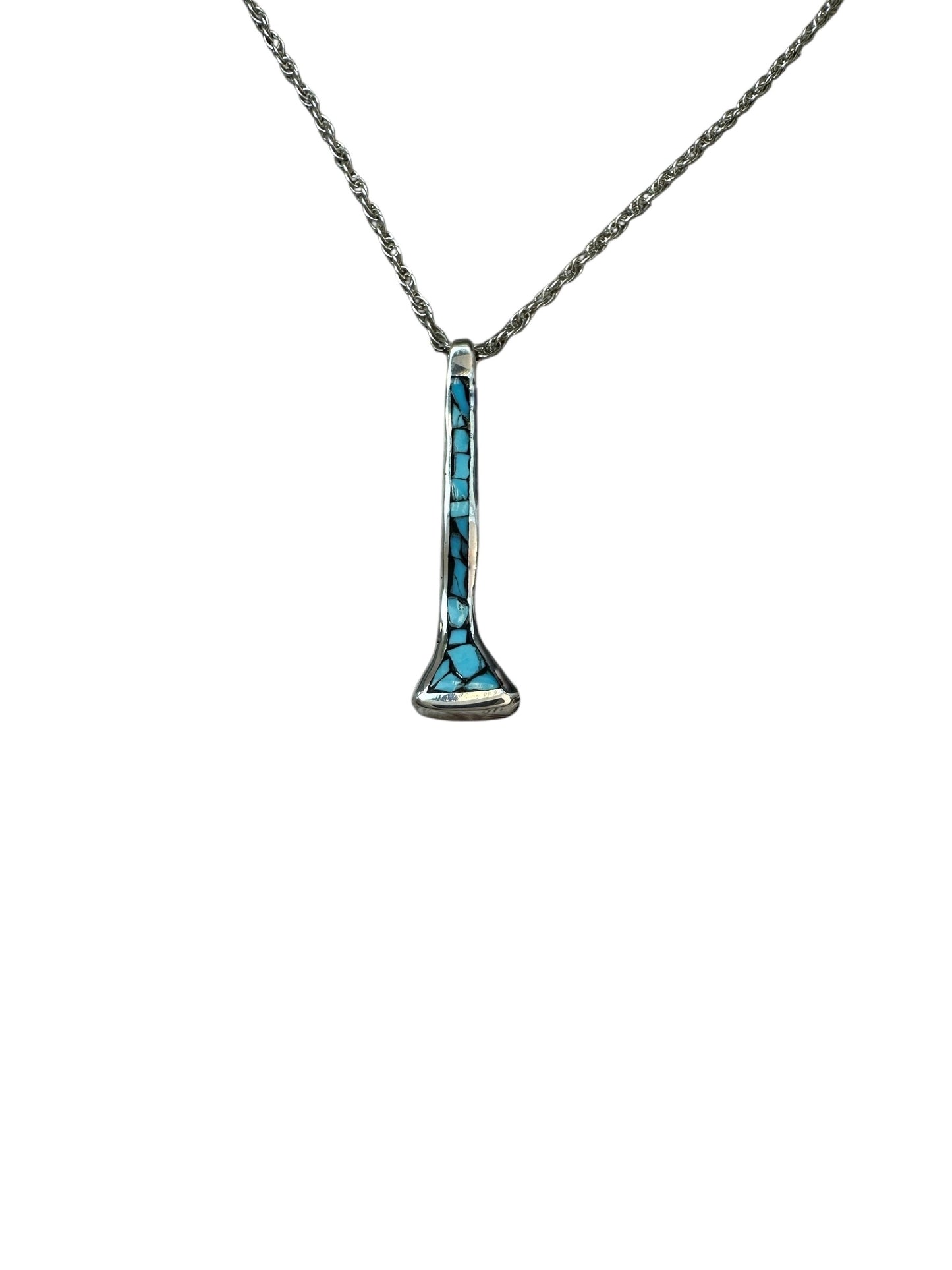 Draft Horse Nail Pendant -Turquoise Inlay