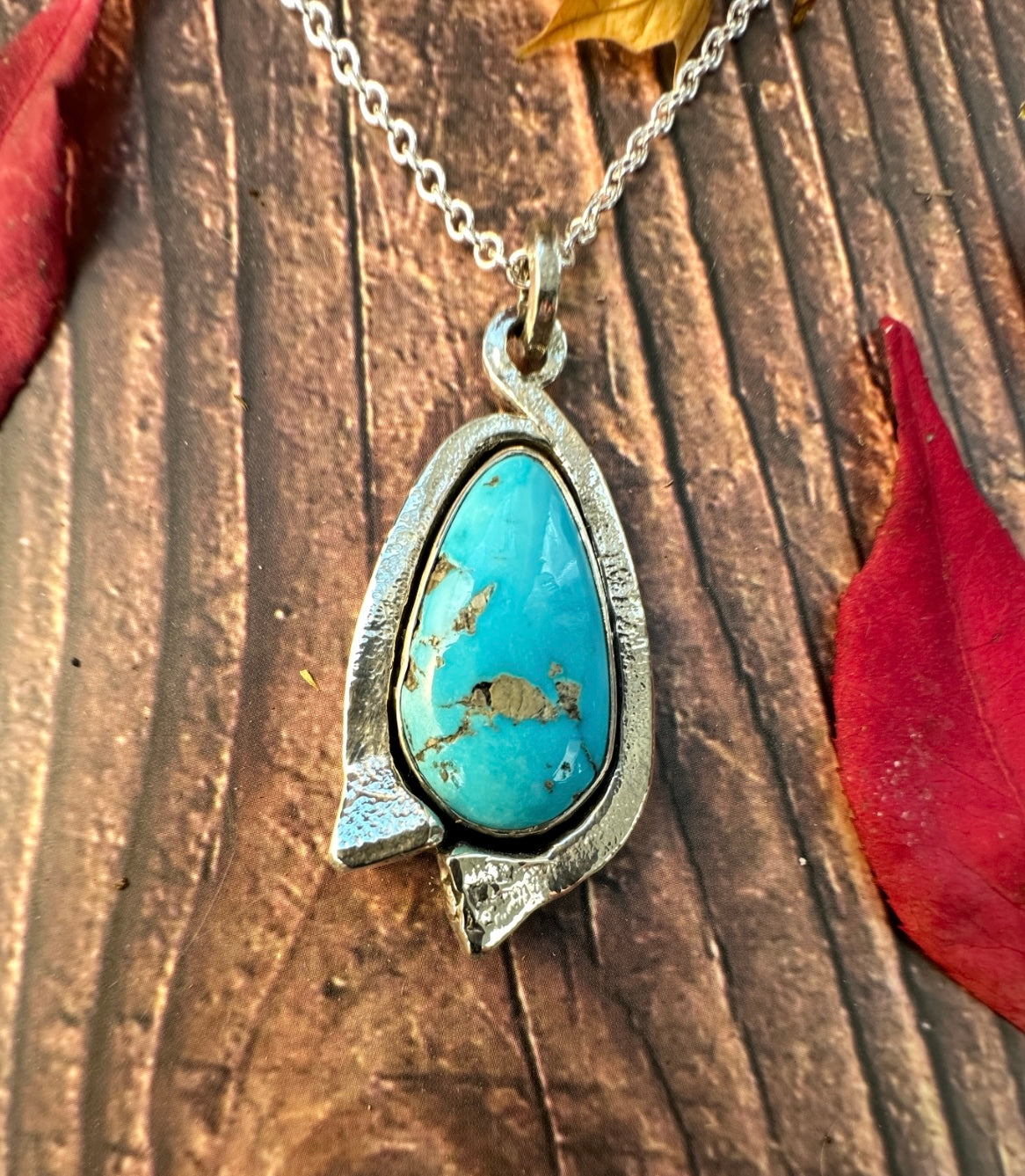 Double Nail Turquoise Pendant