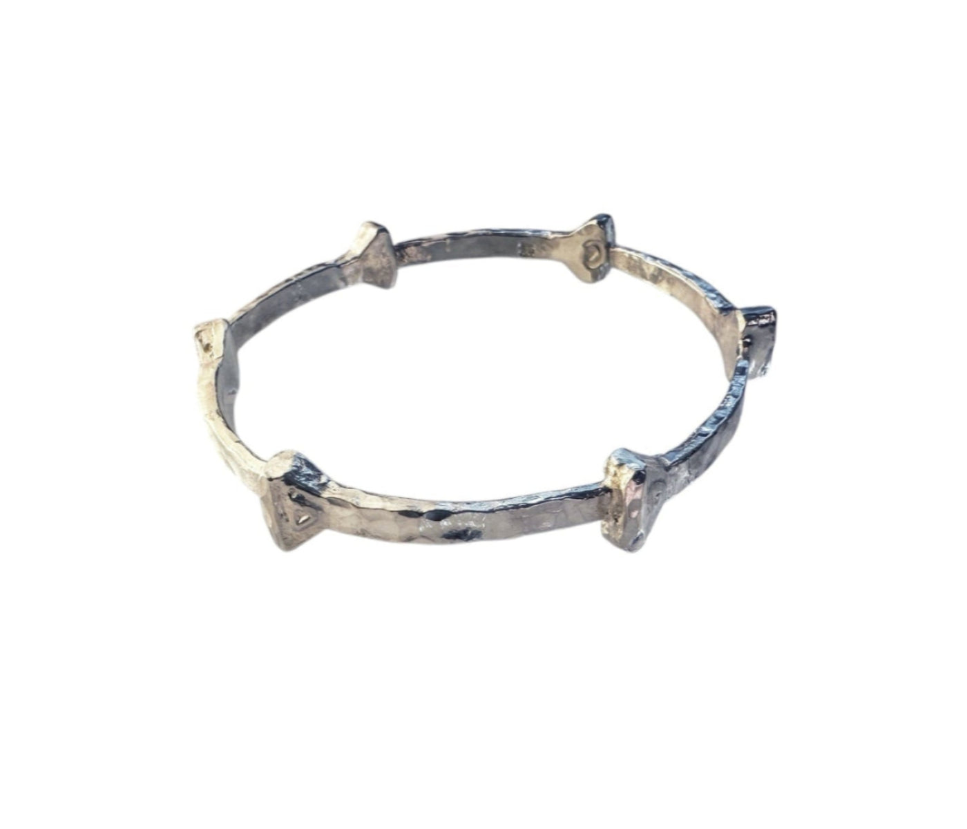 Six Nail Bangle/Hammered Finish