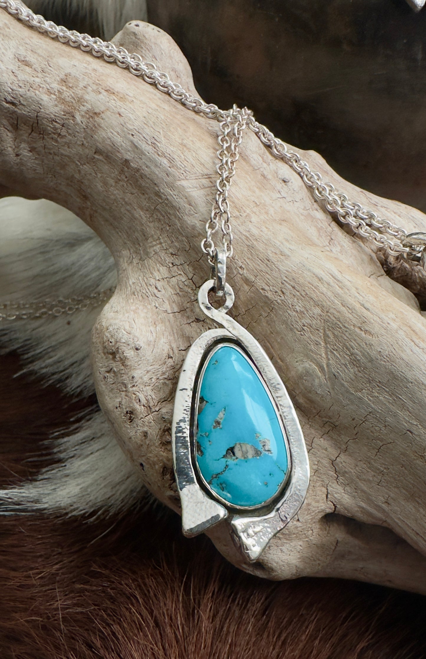 Double Nail Turquoise Pendant