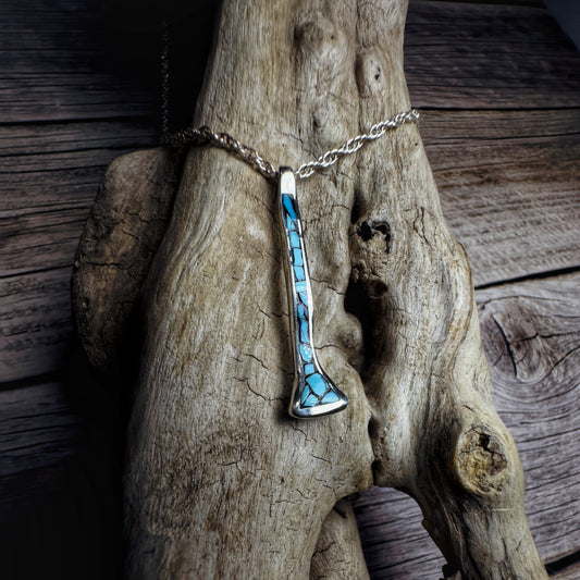 Draft Horse Nail Pendant -Turquoise Inlay
